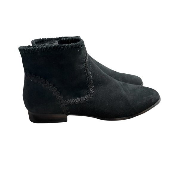 JACK ROGERS Gemma Whip Stitched Ankle Boot Wo's 10M Black Suede Side Zip - Picture 3 of 11